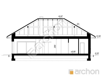 gotowy projekt Dom w bengali (G2E) przekroj budynku