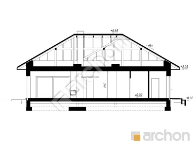 gotowy projekt Dom w bengali (G2E) przekroj budynku