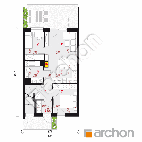 gotowy projekt Dom w bratkach (R2SA) rzut parteru