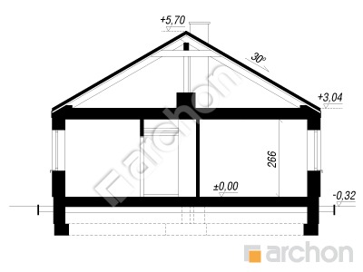gotowy projekt Dom w czosnkach 3 (E) przekroj budynku