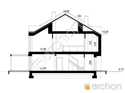 gotowy projekt Dom w riveach 29 (GB) przekroj budynku