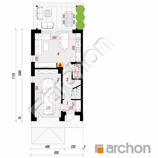 gotowy projekt Dom w riveach 29 (GB) rzut parteru
