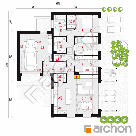 gotowy projekt Dom w rarytasach 3 (GE) rzut parteru