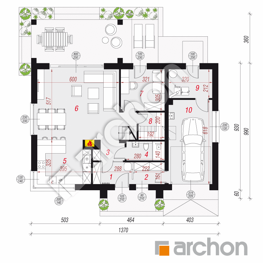 gotowy projekt Dom w balsamowcach 11 rzut parteru