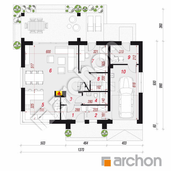 gotowy projekt Dom w balsamowcach 11 rzut parteru