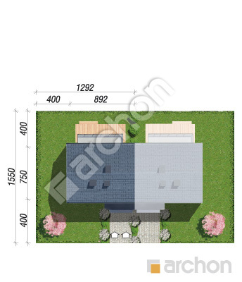 gotowy projekt Dom w halezjach 3 (R2B) sytuacja