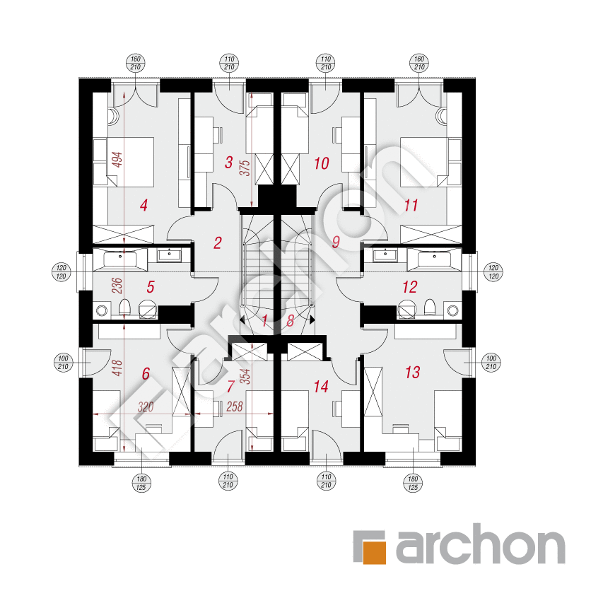gotowy projekt Dom pod miłorzębem 12 (GR2) rzut poddasza