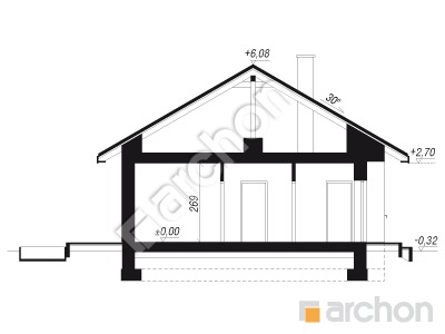 gotowy projekt Dom w batawii (E) przekroj budynku