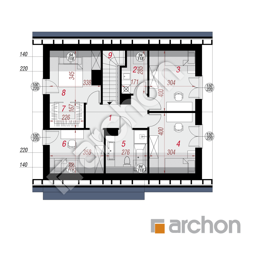 gotowy projekt Dom w borówkach 5 rzut poddasza