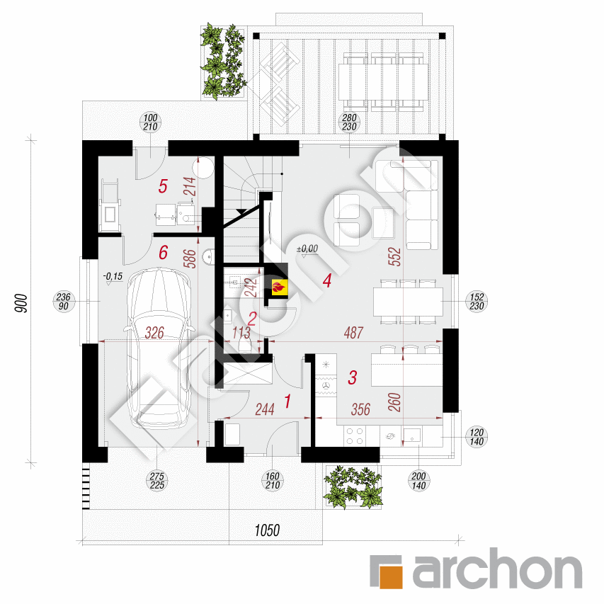 gotowy projekt Dom w borówkach 5 rzut parteru