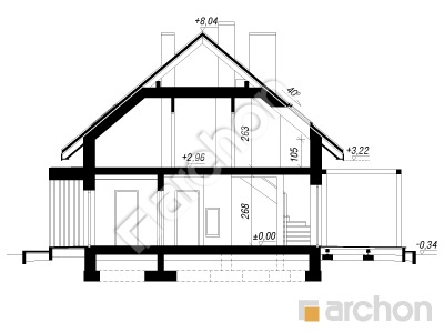 gotowy projekt Dom w borówkach 5 przekroj budynku