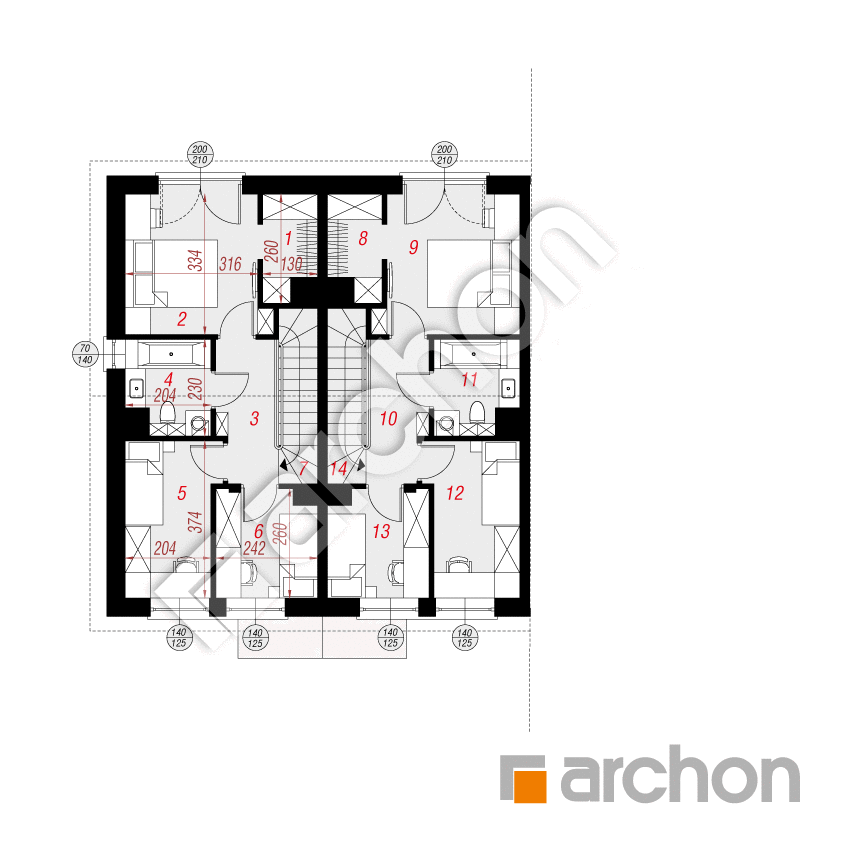 gotowy projekt Dom w riveach 4 (R2B) rzut poddasza