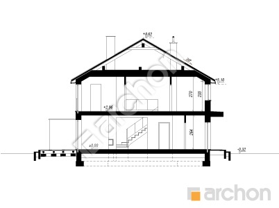 gotowy projekt Dom w riveach 4 (R2B) przekroj budynku
