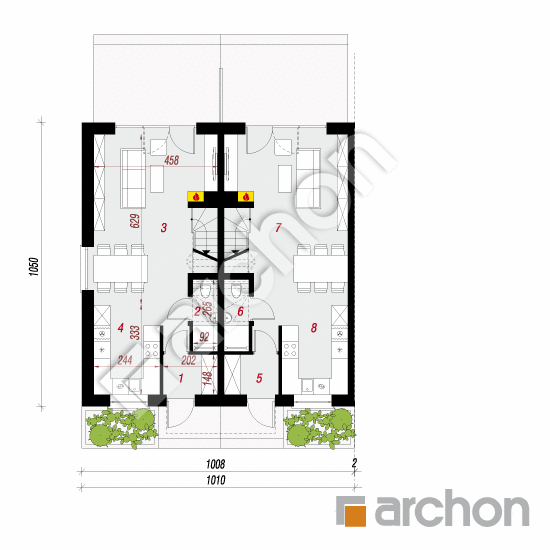 gotowy projekt Dom w riveach 4 (R2B) rzut parteru