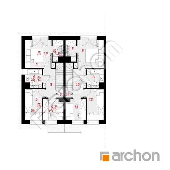 gotowy projekt Dom w riveach 4 (R2B) rzut poddasza