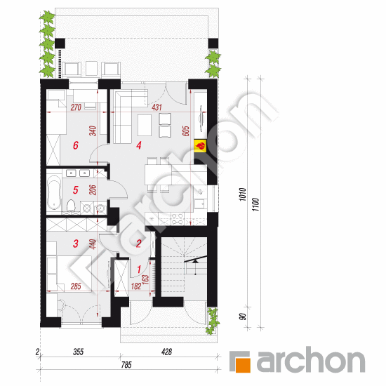 gotowy projekt Dom w bratkach 24 (R2B) rzut parteru