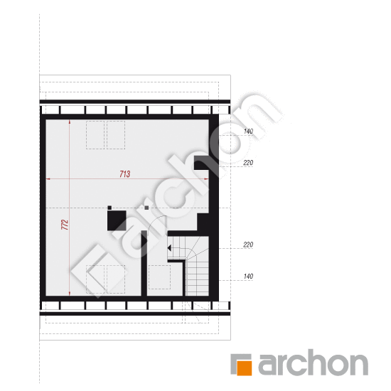 gotowy projekt Dom w bratkach 24 (R2B) rzut poddasza