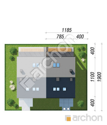 gotowy projekt Dom w bratkach 24 (R2B) sytuacja