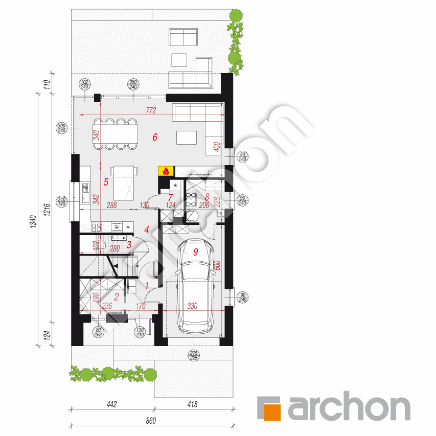 gotowy projekt Dom w brabantach 3 (GE) rzut parteru