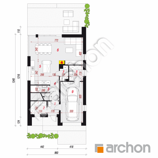 gotowy projekt Dom w brabantach 3 (GE) rzut parteru