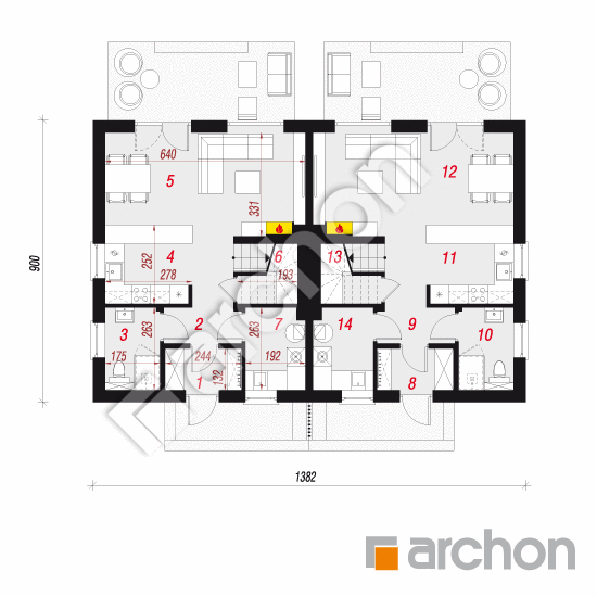 gotowy projekt Dom w arkadiach 7 (R2) rzut parteru