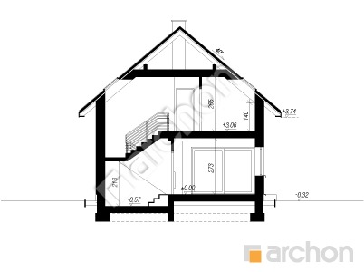 gotowy projekt Dom w strelicjach 3 (E) przekroj budynku