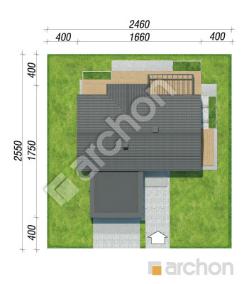 gotowy projekt Dom w sadźcach (G2E) sytuacja