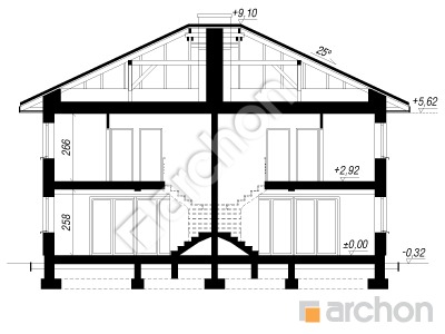 gotowy projekt Willa Amelia (R2) przekroj budynku