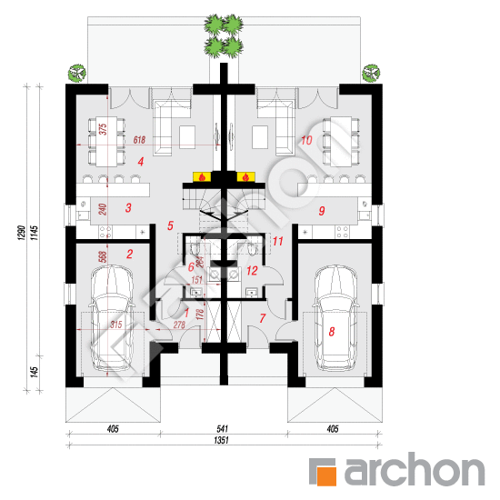 gotowy projekt Willa Amelia (R2) rzut parteru