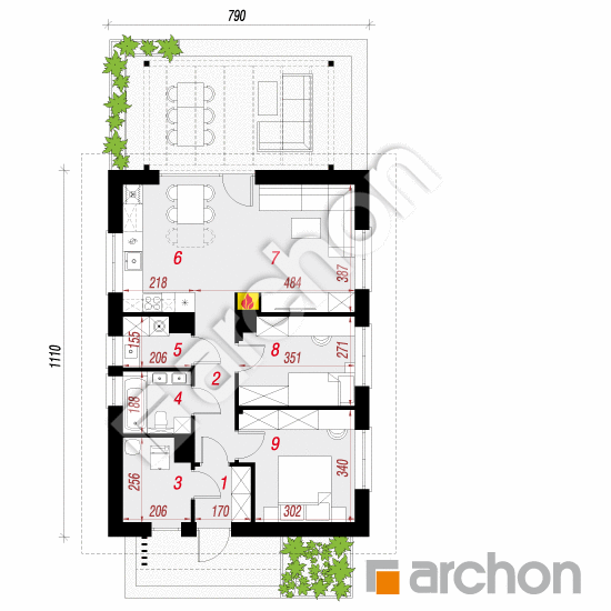 gotowy projekt Dom w kruszczykach 40 rzut parteru