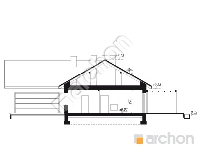 gotowy projekt Dom w berberysach 4 (G2) przekroj budynku