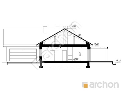 gotowy projekt Dom w berberysach 4 (G2) przekroj budynku