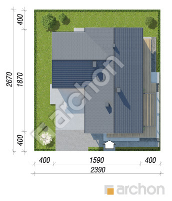 gotowy projekt Dom w berberysach 4 (G2) sytuacja