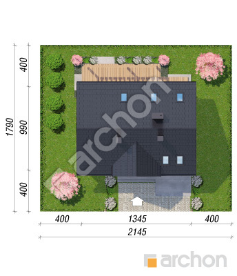 gotowy projekt Dom w balsamowcach 25 (G) sytuacja