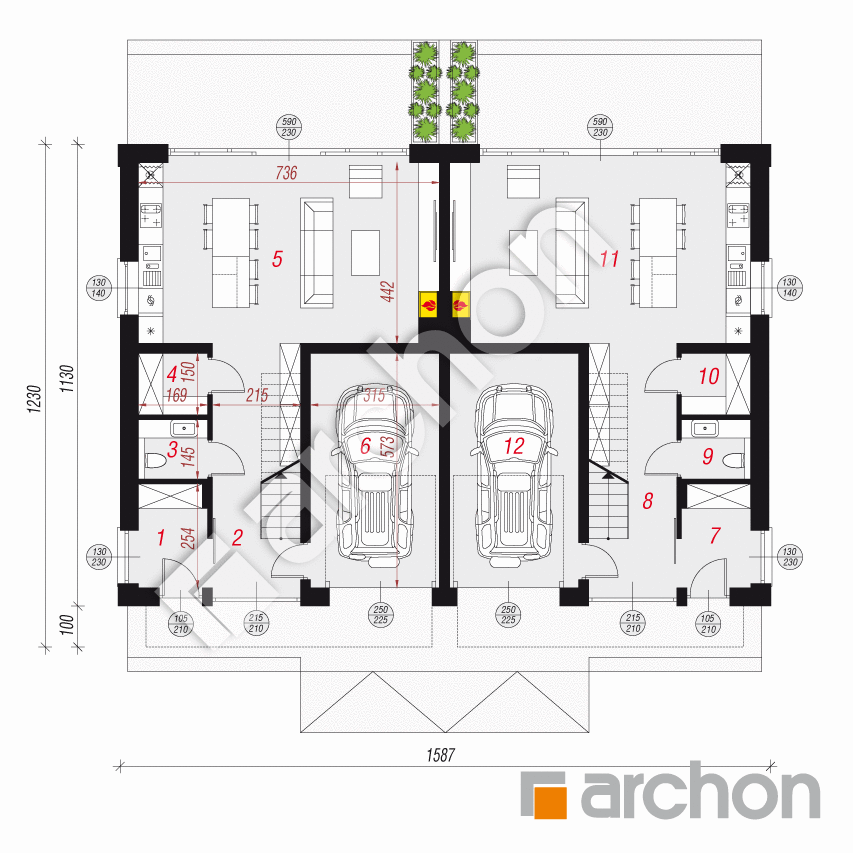 gotowy projekt Dom w orzesznicach (R2) rzut parteru