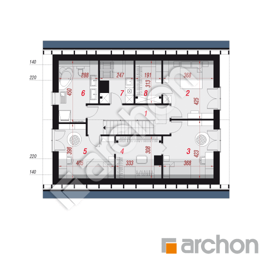 gotowy projekt Dom w aurorach 14 rzut poddasza