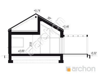 gotowy projekt Dom w kruszczykach 32 przekroj budynku