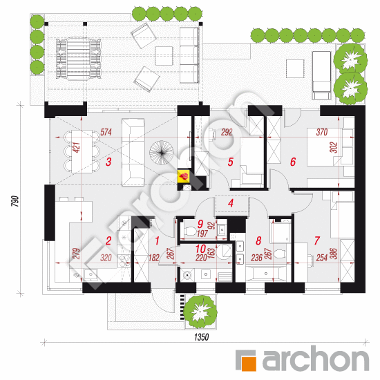 gotowy projekt Dom w kruszczykach 32 rzut parteru