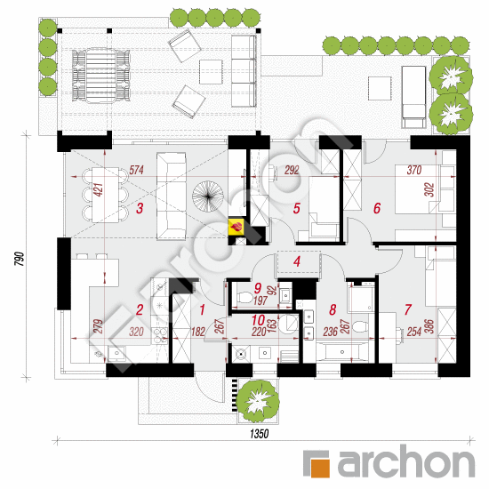 gotowy projekt Dom w kruszczykach 32 rzut parteru