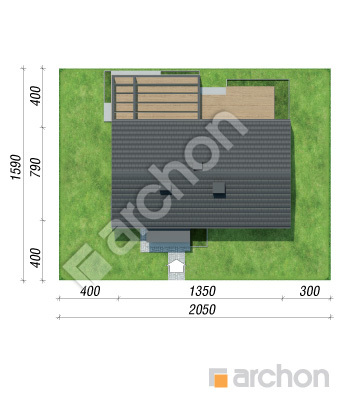 gotowy projekt Dom w kruszczykach 32 sytuacja