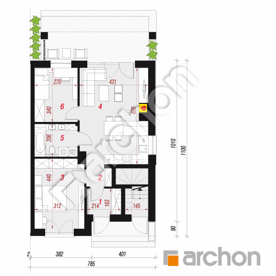 gotowy projekt Dom w bratkach 24 (R2B) rzut parteru