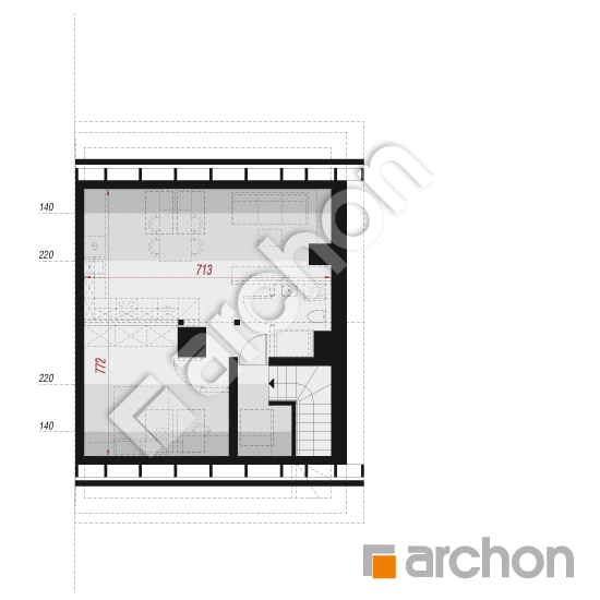 gotowy projekt Dom w bratkach 24 (R2B) rzut poddasza