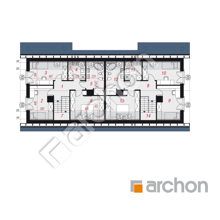 gotowy projekt Dom w malinówkach (R2) rzut poddasza