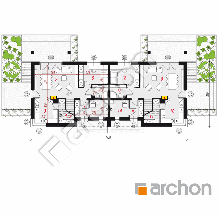 gotowy projekt Dom w malinówkach (R2) rzut parteru
