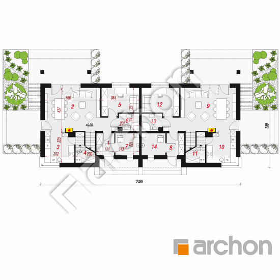 gotowy projekt Dom w malinówkach (R2) rzut parteru