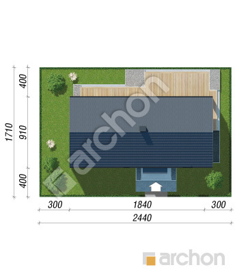 gotowy projekt Dom w kosaćcach 44 (E) OZE sytuacja