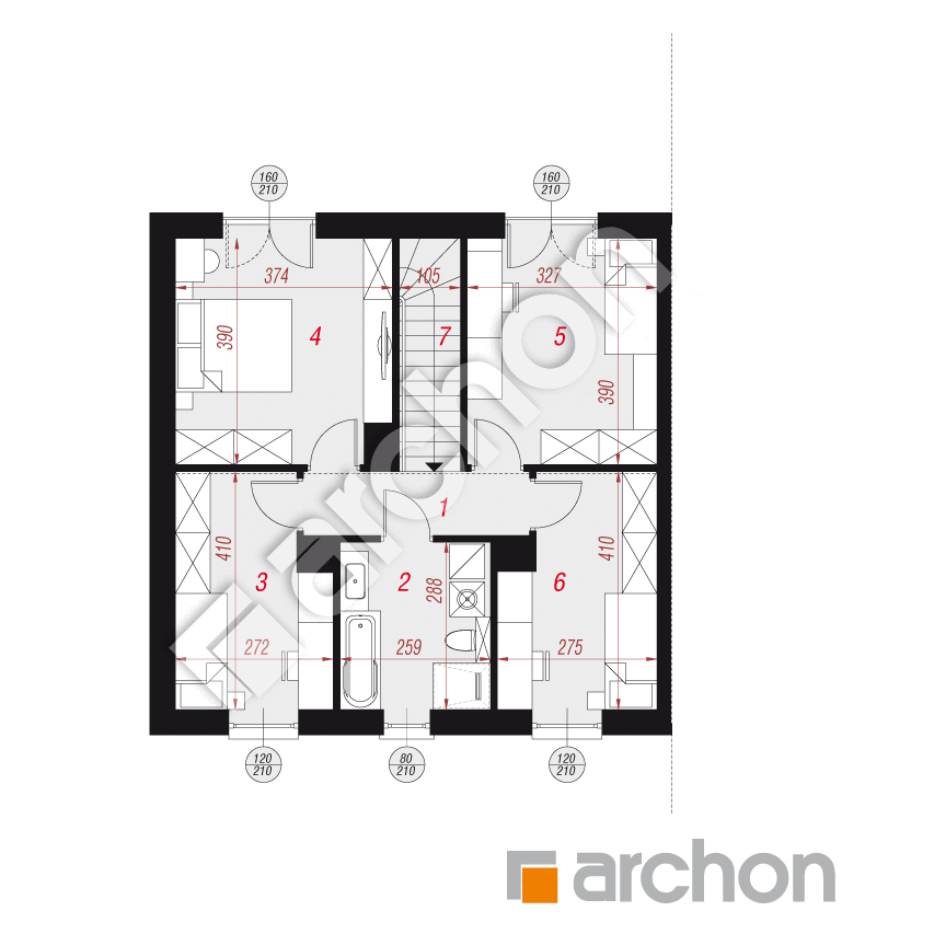 gotowy projekt Dom w bylicach 3 (GB) rzut poddasza