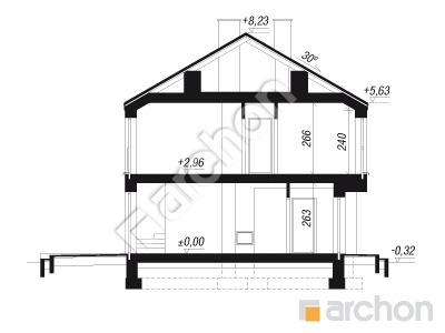 gotowy projekt Dom w bylicach 3 (GB) przekroj budynku