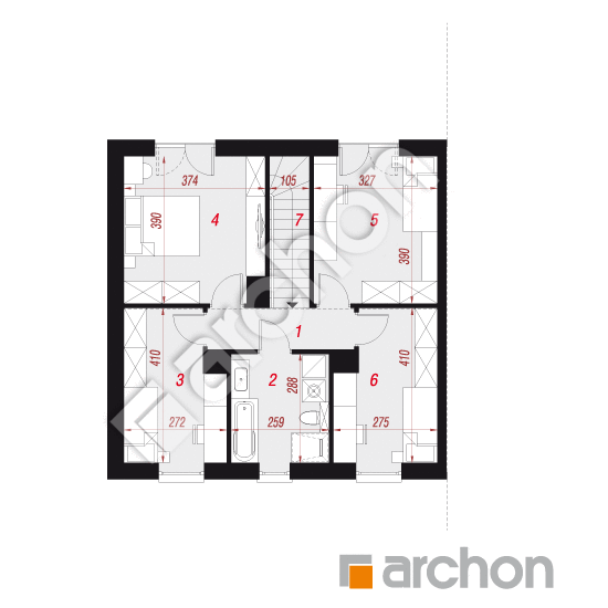 gotowy projekt Dom w bylicach 3 (GB) rzut poddasza