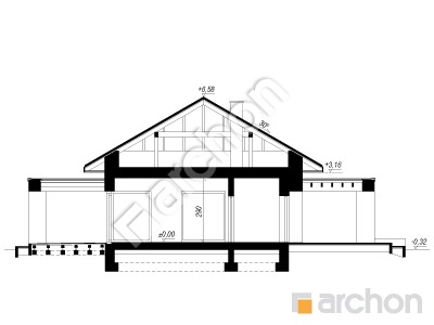gotowy projekt Dom w widliczkach 4 (G2) przekroj budynku
